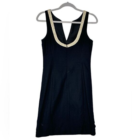 Lilly Pulitzer Janice Black Gold Trim Mini Dress | Size 2 - Picture 5 of 9